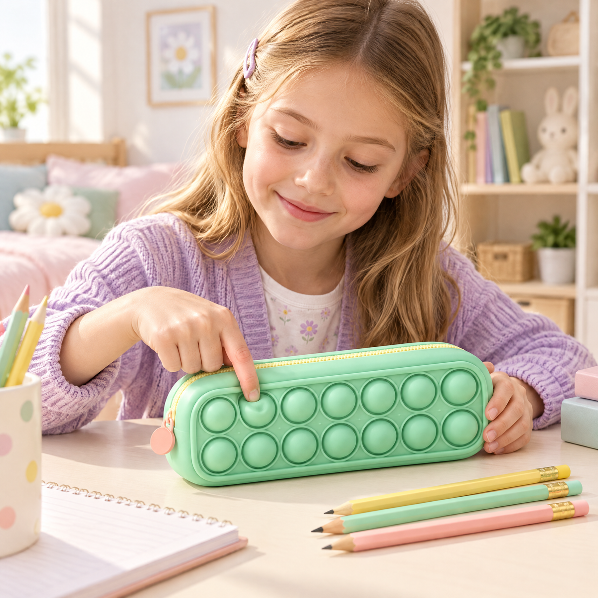 Aveldrin™ Pop Bubble Silicone Pencil Case