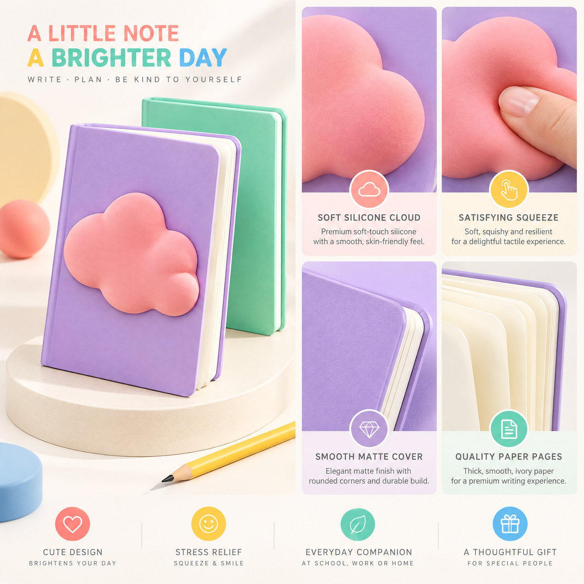 Aveldrin™ Soft Cloud Cover Notebook