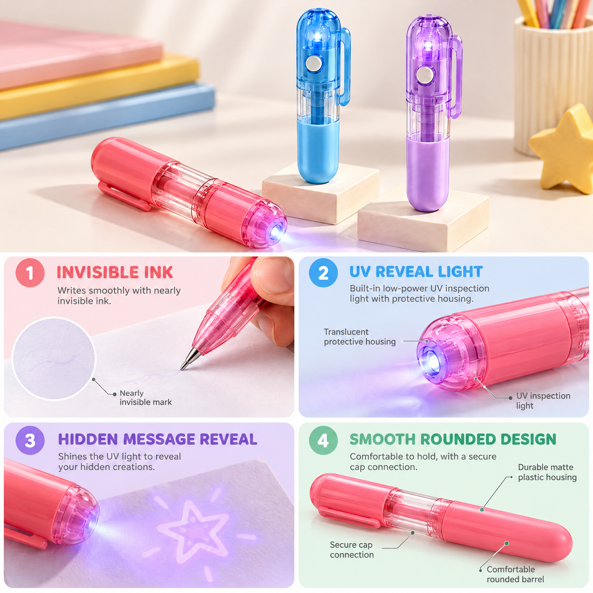 Aveldrin™ Light-Up Secret Message Pen