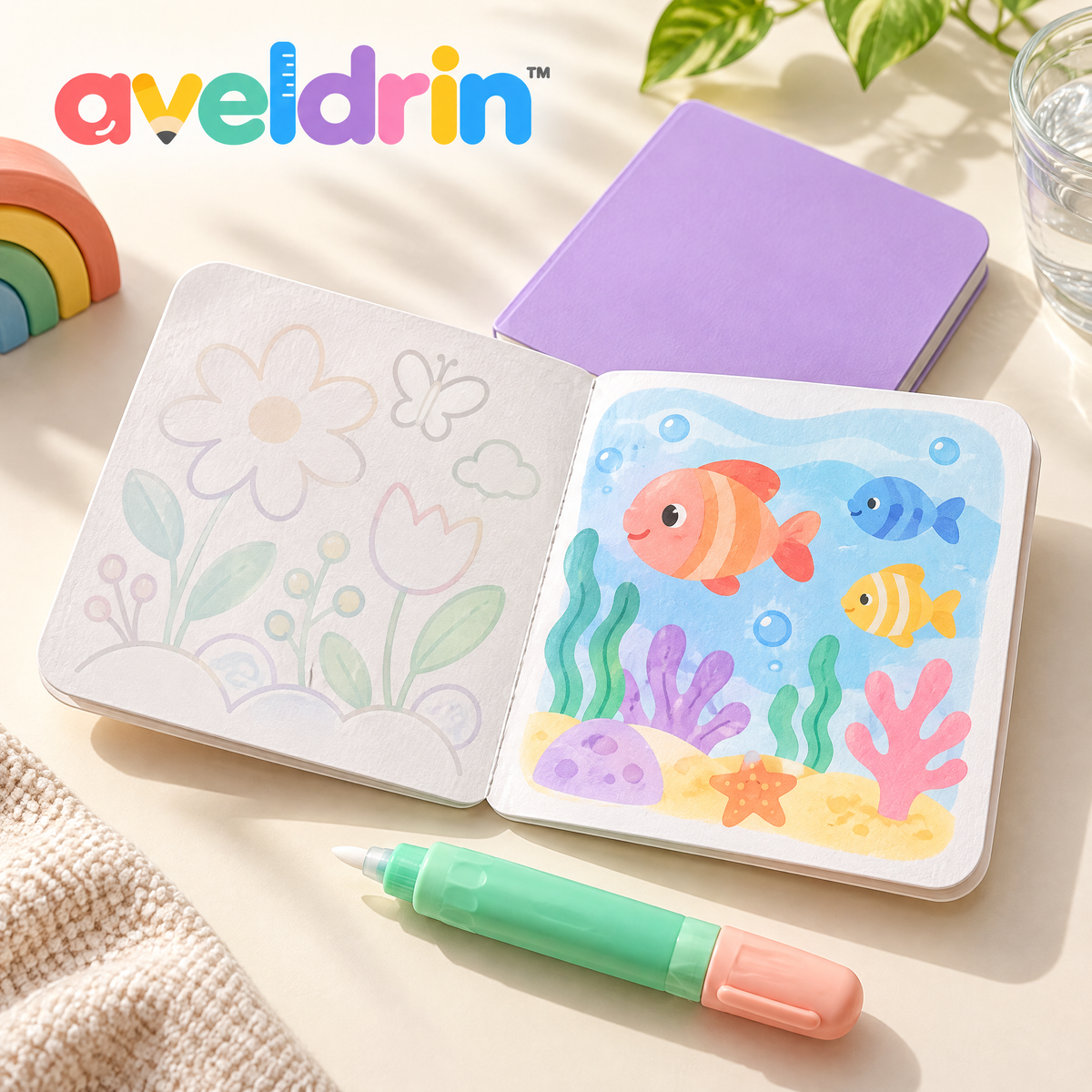 Aveldrin™ Reusable Water Painting Activity Book