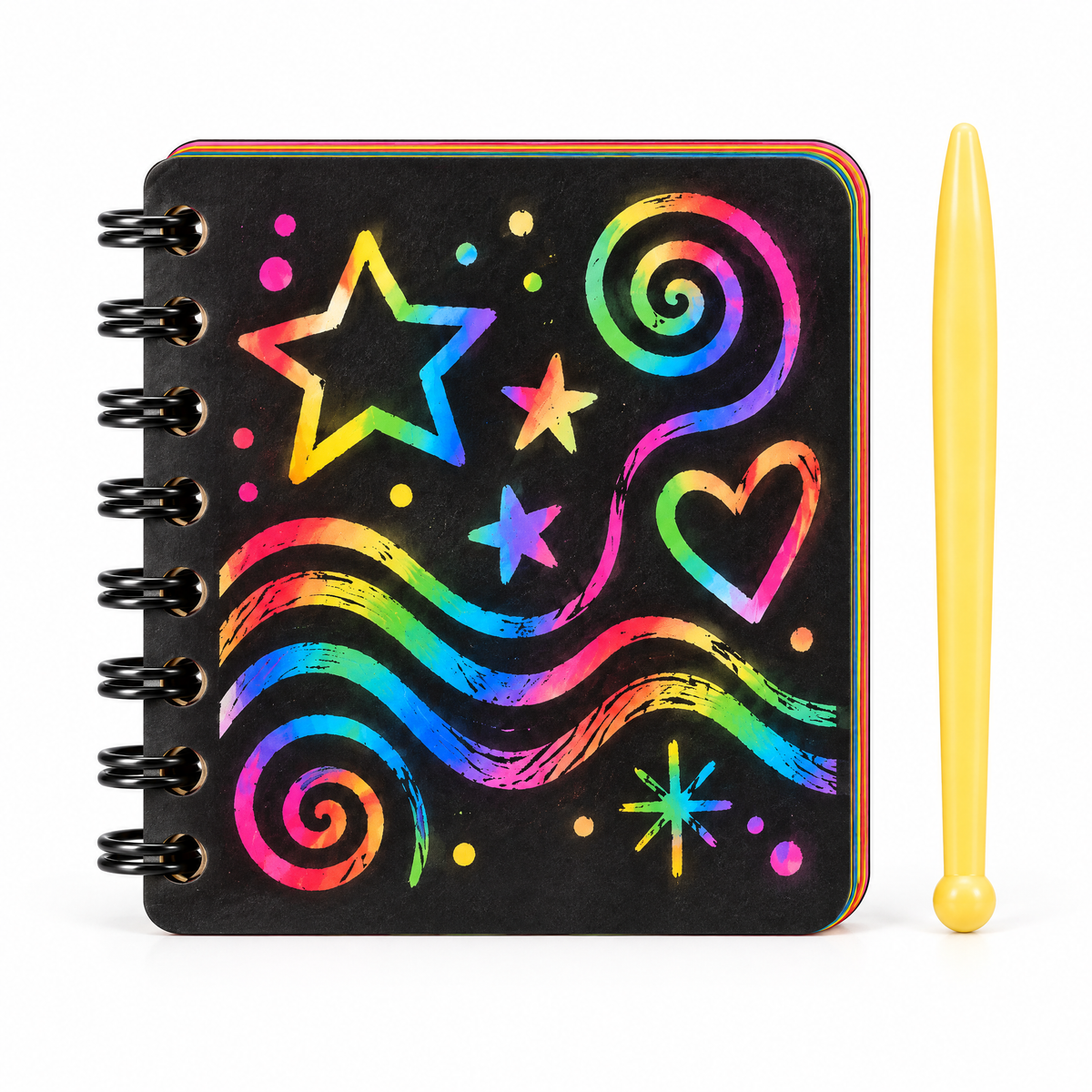 Aveldrin™ Rainbow Scratch Art Notebook