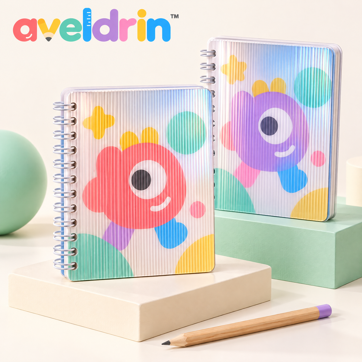 Aveldrin™ Cute Character Spiral Notebook