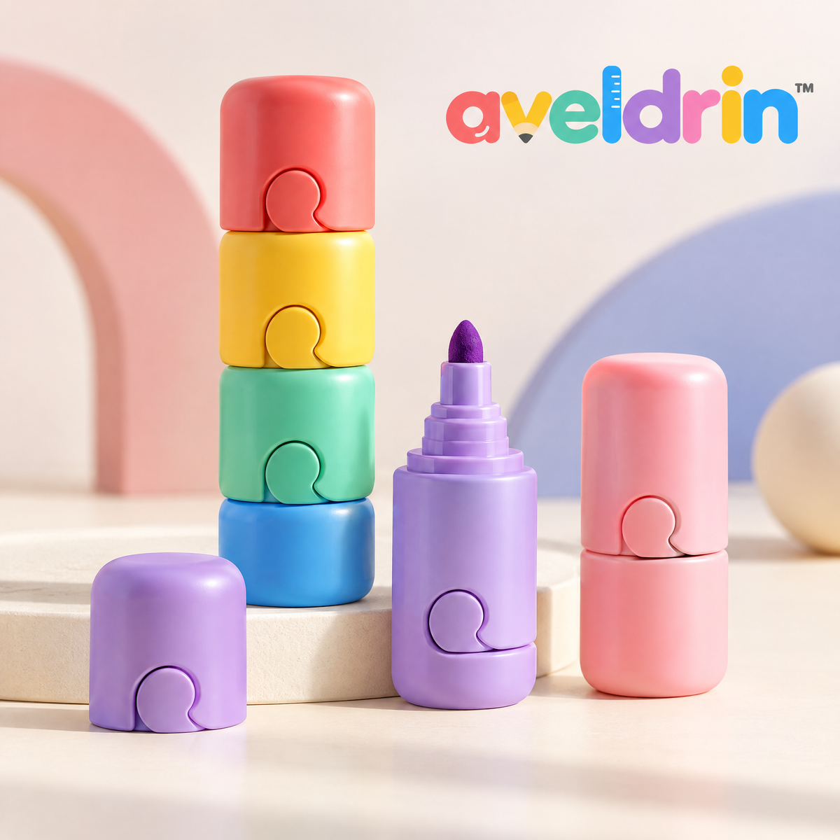 Aveldrin™ Stackable Mini Highlighter Set