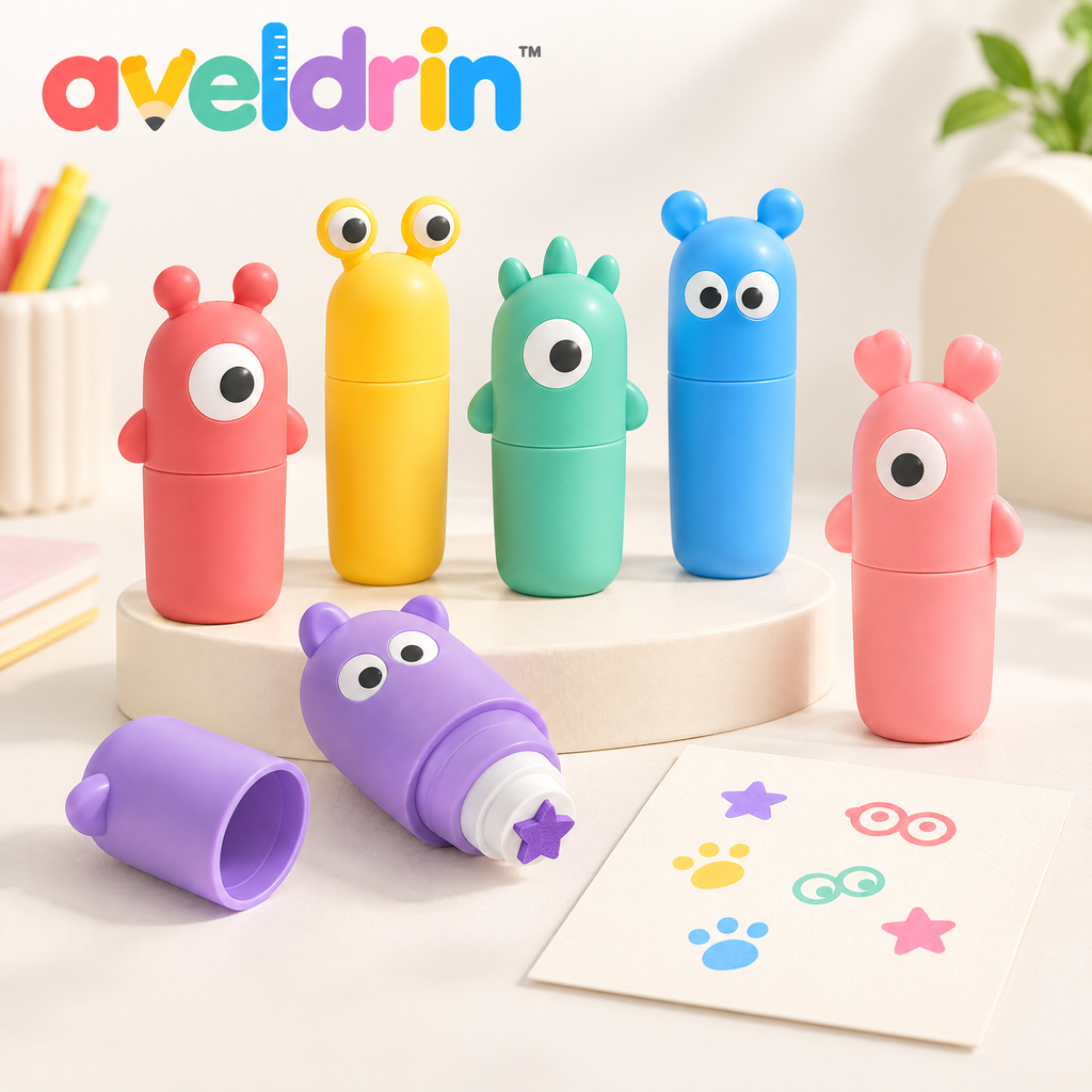 Aveldrin™ Cute Character Stamp Set