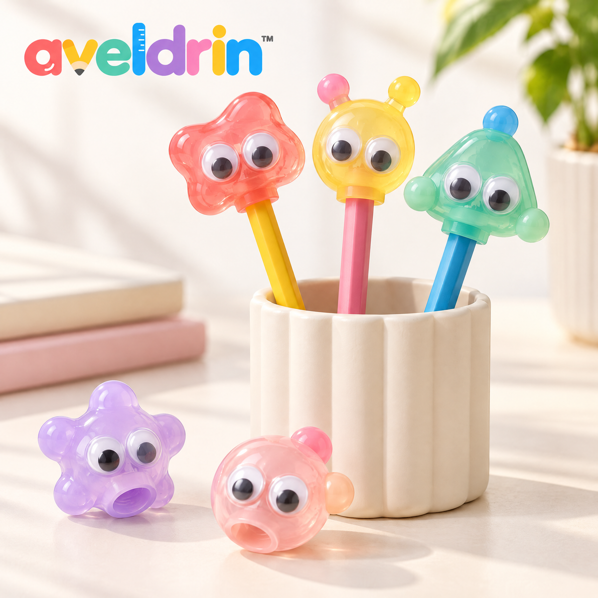 Aveldrin™ Googly Eye Pencil Topper Set product image